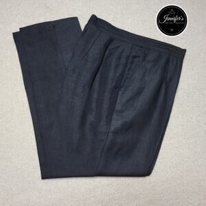 Style & Co. Women's Black Flat Front Linen Blend Pants Size 12